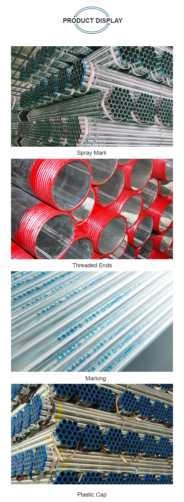 Round Mild Galvanized Structural Scaffold ASTM A500 Square Construction ERW Steel Pipe